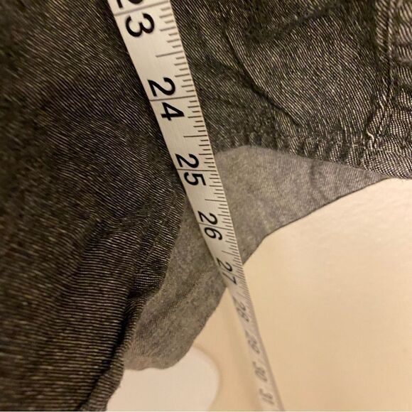 WRANGLER flex for comfort Grey black chambray Jean denim Button-Up Long Sleeve L - Picture 6 of 7